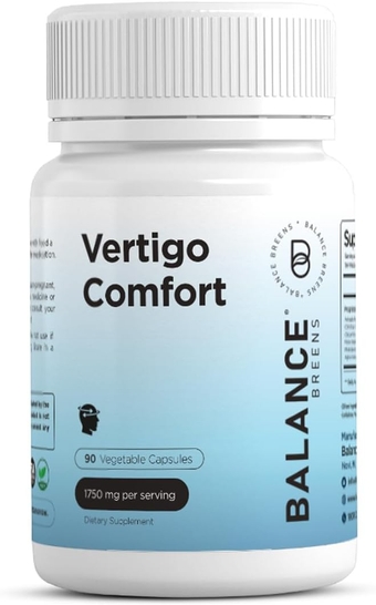 Vertigo Relief Supplement 1750 Mg - Motion Sickness, Dizziness, Tinnitus, Migraine - Inner Ear Balance - Natural Alternative to Anti Vertigo Bracelet & Pillow