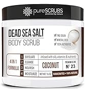 pureSCRUBS Premium Organic Body Scrub Set - Large 16oz COCONUT BODY SCRUB - Dead Sea Salt Infused...