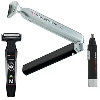 The Super Stud 3 Product Bundle by  – Bundle Includes The Essential Back Hair Shaver, Professional Body Groomer and Ball Groomer and The Professional Nose and Ear Hair Trimmer