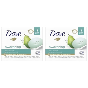 Beauty Bar Gentle Skin Cleanser Moisturizing For Gentle Soft Skin Care Awakening More Moisturizing Than Bar Soap 3.17oz 3 Bars (Pack of 2)