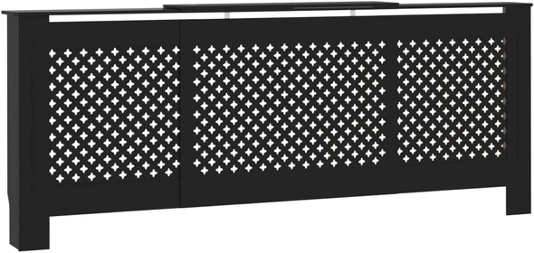 Radiator Cover, Radiator Guard for Home Office, Heater Cover for Living Room Decorative, Heating Cabinet Protective Cover, Black MDF