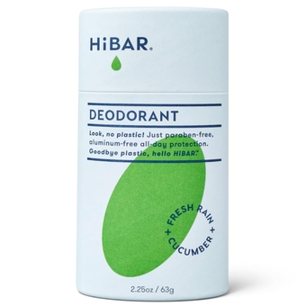 HiBAR Plastic Free Deodorant | Fresh Rain & Cucumber - Aluminum Free Deodorant with Baking Soda, All Day Protection, Effective Odor Control, All Natural Ingredients