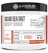 pureSCRUBS Premium Organic Body Scrub Set - Large 16oz CITRUS+ BODY SCRUB - Dead Sea Salt Infused...