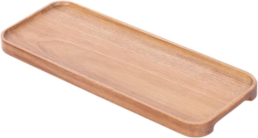 Solid Acacia Wood Serving Trays and Platters (14 x 5.5 in) Rectangular Wooden Serving Platters,Wood Boards for Food, Vegetables, Fruit, Charcuterie, Appetizer Serving Tray, Cheese Board (1 pcs)