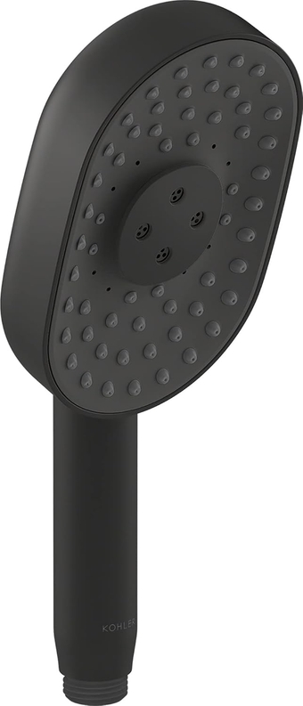 KOHLER 26284-BL Statement Oblong Multi-Function Handshower, Handheld Showerhead with 3 Spray Settings, 2.5 GPM, Matte Black