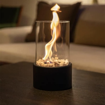Table top Fireplace Portable Fire Pit Smokeless Indoor/Outdoor Fire Bowl Cozy Home Decoration Ethanol/Alcohol Fireplace, White