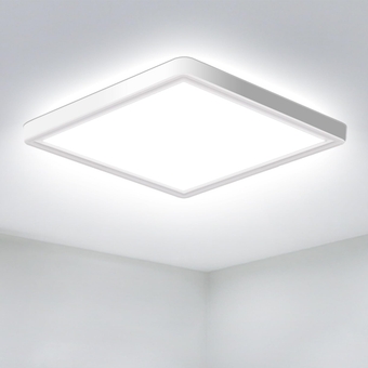 LED Flush Mount Ceiling Light Fixture, 18w Square Ceiling Light 9inch 5000K Daylight White Slim Flat Panel Lighting Fixture, Modern Ceiling Lamp for Bedroom Kitchen Bathroom Living Room