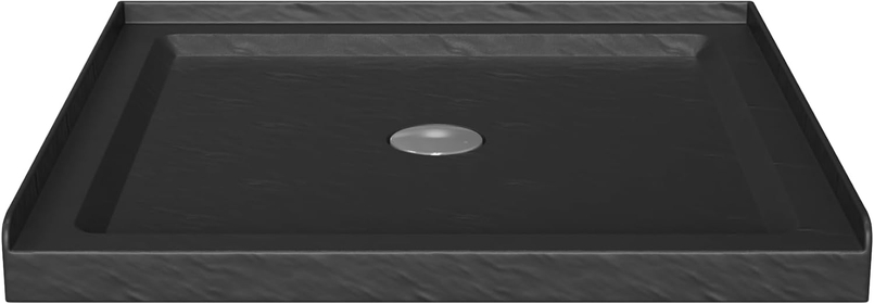 36 in x 36 in Shower Base 3.5" Height Anti-slip Acrylic Center Drain Single Threshold Shower Base in Slate Black