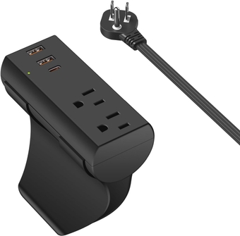 Removable Hidden Couch Outlet,  Sofa Socket with 2 AC Outlets 3USB Ports (PD20W USB-C) Charging Station,800J Surge Protection Couch Power Strip,Nightstand Flat Plug Extension Cord for Furniture