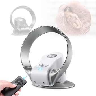 Desk Fan Bladeless Oscillating Fans For Indoors, 12in Small Quiet Table Fan, Tower Fan For Bedroom Cooling (Color : Silver)