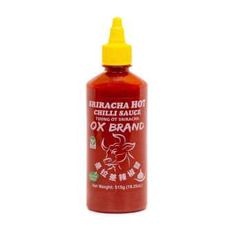 [] OX Brand Sriracha Hot Chili Sauce | Authentic Thai Flavor | Gluten-Free | Vegan | Halal-Certified | Spicy Culinary Delight (18.25oz x 1 Bottle)