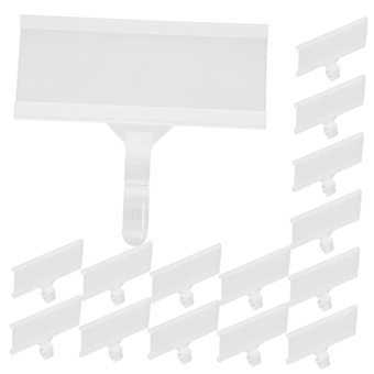 20pcs Supermarket Price Tag Label Clips for Storage Bins Price Tag Holder Label Holders Outer Aisle Shelf Holder Retail Label Retail Tag Plastic Labeling Strip Steel Wire