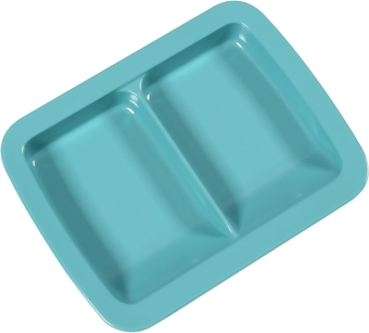 Ehucon Adaptive divided Plates with Extra Wall,Spill-proof plate for Elderly, Non-slip Disabled Products for Handicapped to self-feeding (Melamine 2-Compartment Dinner plate)