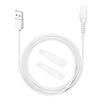 5V Charger Compatible with OLOV Trimmer,  USB Charging Cable for OLOV Bikini Trimmer Women OLOV Electric Groin Hair Trimmer Ball Trimmer Shaver Razor, 2 Cleaning Brush, 3.9ft Power Cord, White