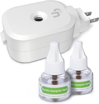 Q5 Mosquito Repeller, Electronic Mosquito Repellent Plug in Indoor Use, Includes 2-Pack 280 Hr Repellent Refills, No Candles or Flames, DEET-Free, for Home, Bedroom, Office, Kitchen (White)