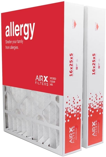 AIRx Filters 16x25x5 MERV 11 HVAC AC Furnace Air Filter Compatible Replacement With Lennox X0583 X6670 X6672, Allergy 2-Pack, Made in the USA