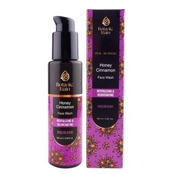 Natural Face Wash With Honey & Cinnamon For All Types Of Skin, Gentle Foaming Hydrating Ayurvedic Organic FaceWash, Anti-Aging Facial Cleanser - 3.38 ounces