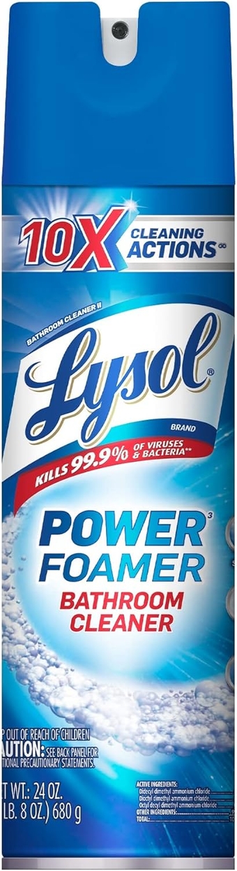 Power Foam Bathroom Cleaner Aerosol Can, 24 Oz (Pack of 3)