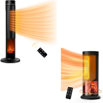 Space Heater Kit, Electric Space Heater with 3D Flame Effect, Fast Heating and Thermostat, Portable Space Heater with Remote and Timer, ETL Listed, Suit for Home Bedroom, Living Room, Office