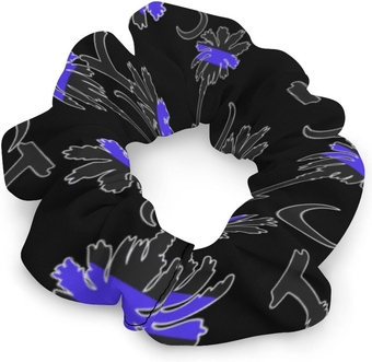 South Carolina Palmetto Moon Police Thin Blue LINE Fashion Hair Ties Scrunchies Soft Elastic Hair Bands Rope Accessories for Girls Women