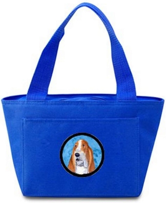 SS4804-BU-8808 Blue Basset Hound Lunch Bag Insulated Lunch Box Tote Bag for Women Adult Men, Reusable, Large, Multicolor