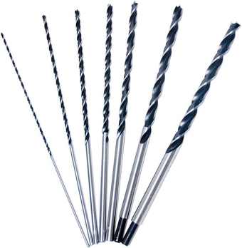 7 Pc 12" Extra Long Brad Point Drill Bits 1/8 3/16 1/4 5/16 3/8 1/2 7/16 ½ - 3/8 Shank Fit Dewalt Makita Ryobi Milwaukee, Porter Cable Power Drill Battery