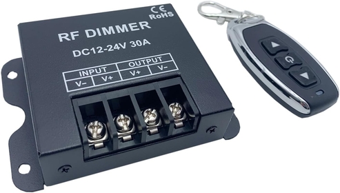DC 12V - 24V 30A LED Single Color Dimmer with RF Remote Controller Brightness Control for LED Spot lamp Recessed Strip Light