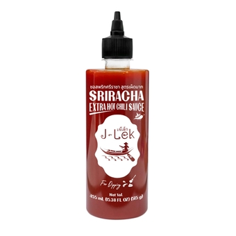 J-Lek Sriracha Extra Hot Chili Sauce, Thai Chili Spice. Bottled Hot Sauce, No MSG, 15.3 oz.