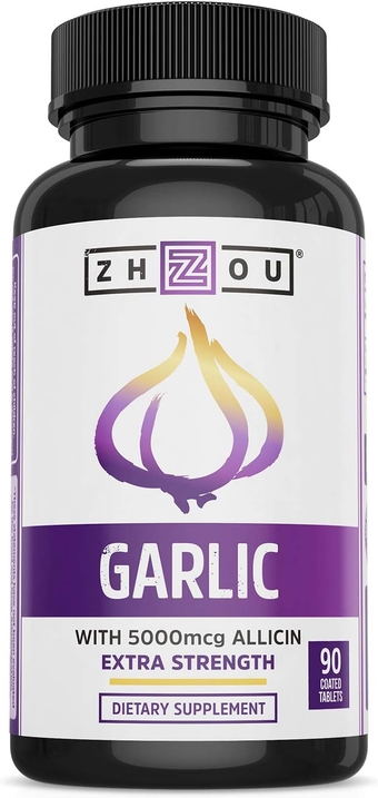 Garlic Supplement With Allicin, Extra Strength 5000mcg Allicin Per Serving, Support Immune System, Blood Pressure And Cholesterol Health, 90 Servings