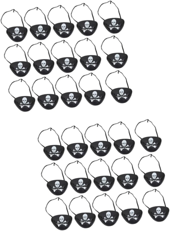 30 Pcs Pirate Blindfold Ornaments for Kids Captain Patches Kids Pirate Eye Patch Captain Eye Patch Boys Pirate Costume Pirate Eye Cover Elastic Rope Child Cosplay Accessories