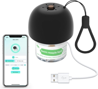 Q5 Mosquito Repellent Outdoor Indoor Use, Bluetooth APP Control USB Electronic Mosquito Repeller, Includes 280 Hr Mosquito Repellent Refill, DEET-Free, for Home, Bedroom, Office, Car, Camping