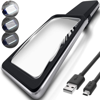 6X Rechargeable Magnifying Glass with Anti-Glare Lens &Fully Dimmable LEDs- Evenly Lit Viewing Area-Perfect for Small Prints, Low Vision Seniors, Macular Degeneration