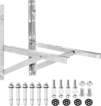 Mini Split Wall Mounting Bracket, Supports 9000-24000BTU & Up to 400lbs of Condenser, Great for Heat Pump Systems