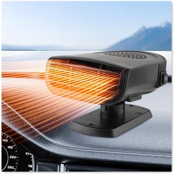 Car Heater, Portable Windshield Defogger and Defroster, 2 in 1 Modes 12V 150W Plug in Cigarette Lighter with Heating and Cooling, Fast Heating Hand-Held Adjustable 360 Degree Rotatable. (1pc)
