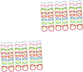 48 pcs Glasses Circulating Straw Soft Drink Eyeglasses straws crazy funky Fun Party Glasses straw eyeglasses Novelty Flexible Straw Reusable Straw elasticity party supplies plastic