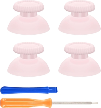 2 Pairs Cherry Blossoms Pink Replacement Thumbsticks for PS5 Controller, Custom Analog Stick Joystick Compatible with PS5, for PS4 All Model Controllers Universal - Controller NOT Included