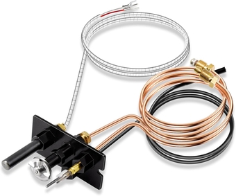 10002264 Natural Gas (NG) Pilot Assembly Replacement for HHT, Majestic, Temco, Vermont Castings Dutchwest Fireplace and Stoves, 3 Way SIT Pilot Assembly Insert Parts with Thermocouple