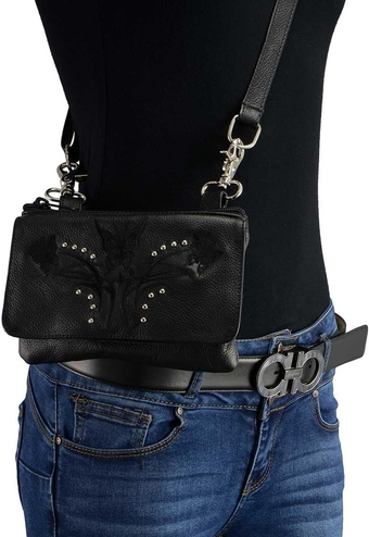 MP8851 Women's Black  Multi Pocket Belt Bag - One Size