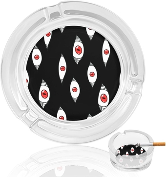 Eyes Glass Ashtrays for Cigarettes, Portable Decorative Modern Ashtray for Home Office Indoor Outdoor Patio Use, Fancy Cute Cool Ash Tray One Size