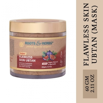 Roots & Herbs Ayurvedic Natural Treatment 100% Vegan Anjeer Flawless Skin Face Ubtan - 60 gm