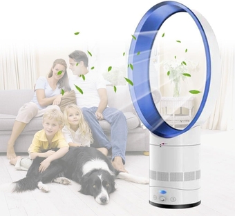 Bladeless Desk Fan 14in Oscillating Fans For Indoors, Small Quiet Table Fan, Tower Fan For Bedroom Cooling (Color : Blue)