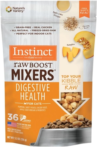 Freeze Dried Raw Boost Mixers Grain Free Digestive Health Recipe All Natural Cat Food Topper by Nature's Variety, 5.5 oz. Bag