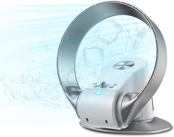 Small Desk Fan Bladeless Fan Quiet Desk Cooling Fan, 90° Oscillating Table Fan With Remote Control, 2H Timer, 12in (Color : Silver)
