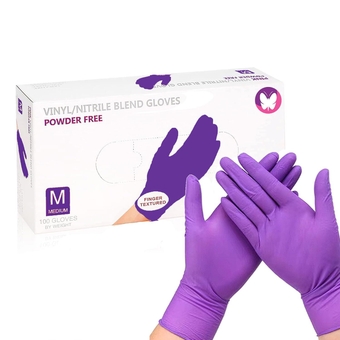 Disposable Nail Gloves M,100PCS Purple Non-latex Disposable Nitrile Gloves Powder Free Medium Gloves for Nail Art Tools,Nails Salon Accessories Supply