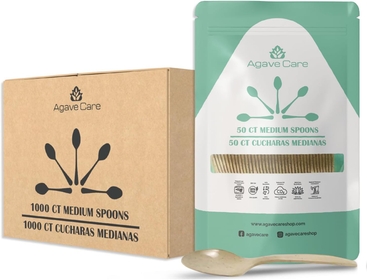 1000 Pack Biodegradable Spoons Made W/ Fibers - A Natural Environmentally Friendly Option Compostable, Healthier, Safer & Reusable Eco-friendly Spoons - Cutlery for Eating in Parties