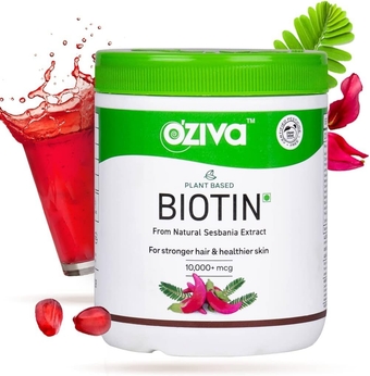 10000mcg Biotin for Hair Growth | Biotin Powder for Hair Follicle Stimulation & Healthier Texture, Skin, Nails & Body (with Silica, Sesbania Agati), Certified Clean & Vegan, 125g