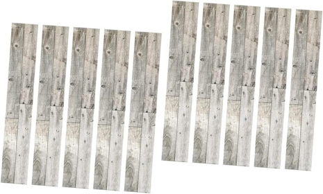 10 Pcs Wood Grain Board Stickers Tile Stickers & Murals Vinyl Flooring Laminate Flooring Peel and Stick Floor Tile Trim Adhesive Floor Tiles Removable Pvc Wood Grain Stickers
