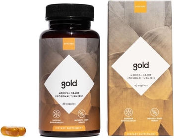 Gold Medical-Grade Liposomal Turmeric | 60ct Capsules | Whole-Plant Extract, Nano-Encapsulation Delivery | Curcumin Black Pepper Piperine Supplement