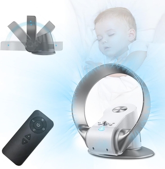 Desk Fan, Bladeless Fan 3 Wind Speeds, Tower Fan For Bedroom, Quiet Cooling, 12in Oscillating Small Table Fan With Remote (Color : Silver)