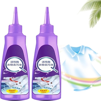 Active Enzyme Laundry Stain Remover,White Shirt Guardian,Lazy laundry artifact,Active Enzyme Laundry Stain Remover,Garment Stubborn Stain Cleaner Oil Remover,Collar Stain Removal Spray,2pcs